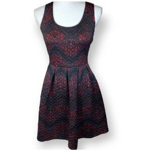 XHILARATION RED, BLUE, & BLACK DRESS SZ.M EUC.
